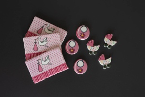 Zuckerdekor Baby, rosa, sortiert, 9-tlg. Set - Tortendeko