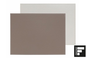 Platzset, Kunstleder, taupe/weiß, 40x30 cm