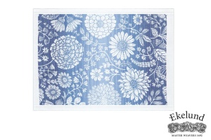 Tischset, Blumen blau, 100 % Bio Baumwolle, 35x48 cm