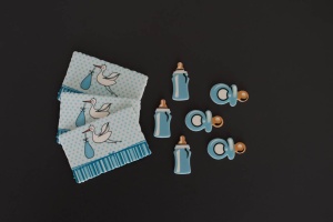 Zuckerdekor Baby, blau, sortiert, 9-tlg. Set - Tortendeko