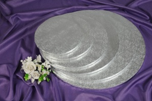 Cake Board / Tortenplatte, Ø 30cm, 1,2cm silberfarben