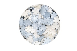 Zuckerdekor/Streudekor Schneeflocke, weiß/ blau, 40 g