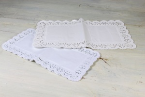 Tortenspitzen rechteckig 40 x 20 cm weiß, 20 Stück