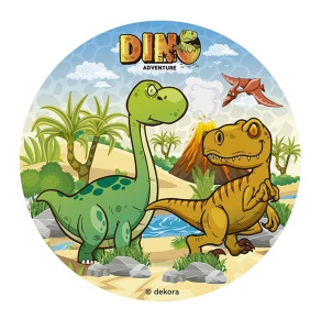 Tortenaufleger Dinosaurier, zuckerfrei, Ø 15,5 cm