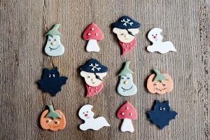 Halloween Zucker-Aufleger, ca. 4 cm, 12 Stück