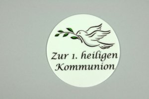 Kommunion-Aufleger -Friedenstaube- Ø 10 cm aus Zucker