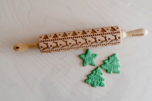 Teigroller mit Muster, Weihnachten, 43x5 cm