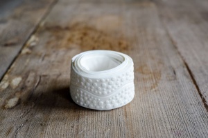 Fondant-Bordüre Wellen, doppelt, weiß, 2 x 3 cm x 1,25 m