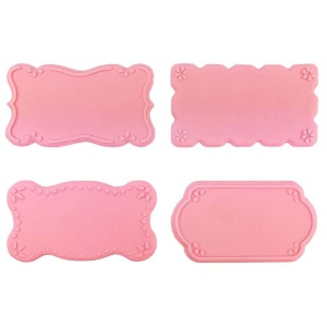 Zuckerschilder rosa, 4 Stück, ca 90x50 mm