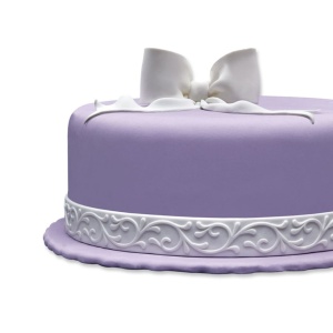 Fondant-Bordüre Ranken doppelt, weiß, 2 x 2,5 cm x 1,25 m