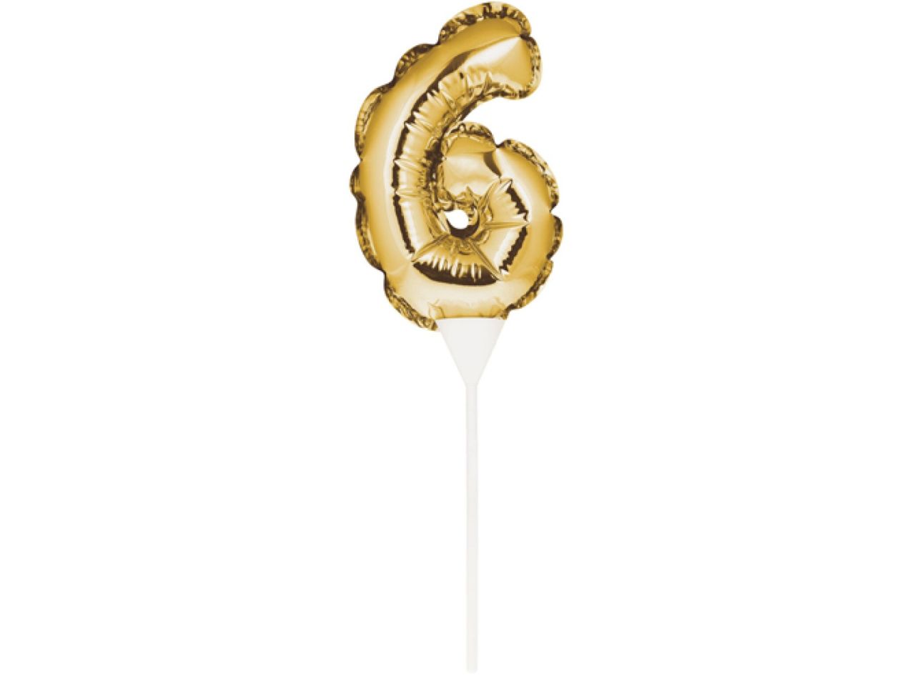 PC331862 Ballon-Topper Zahl 6 Gold 13cm