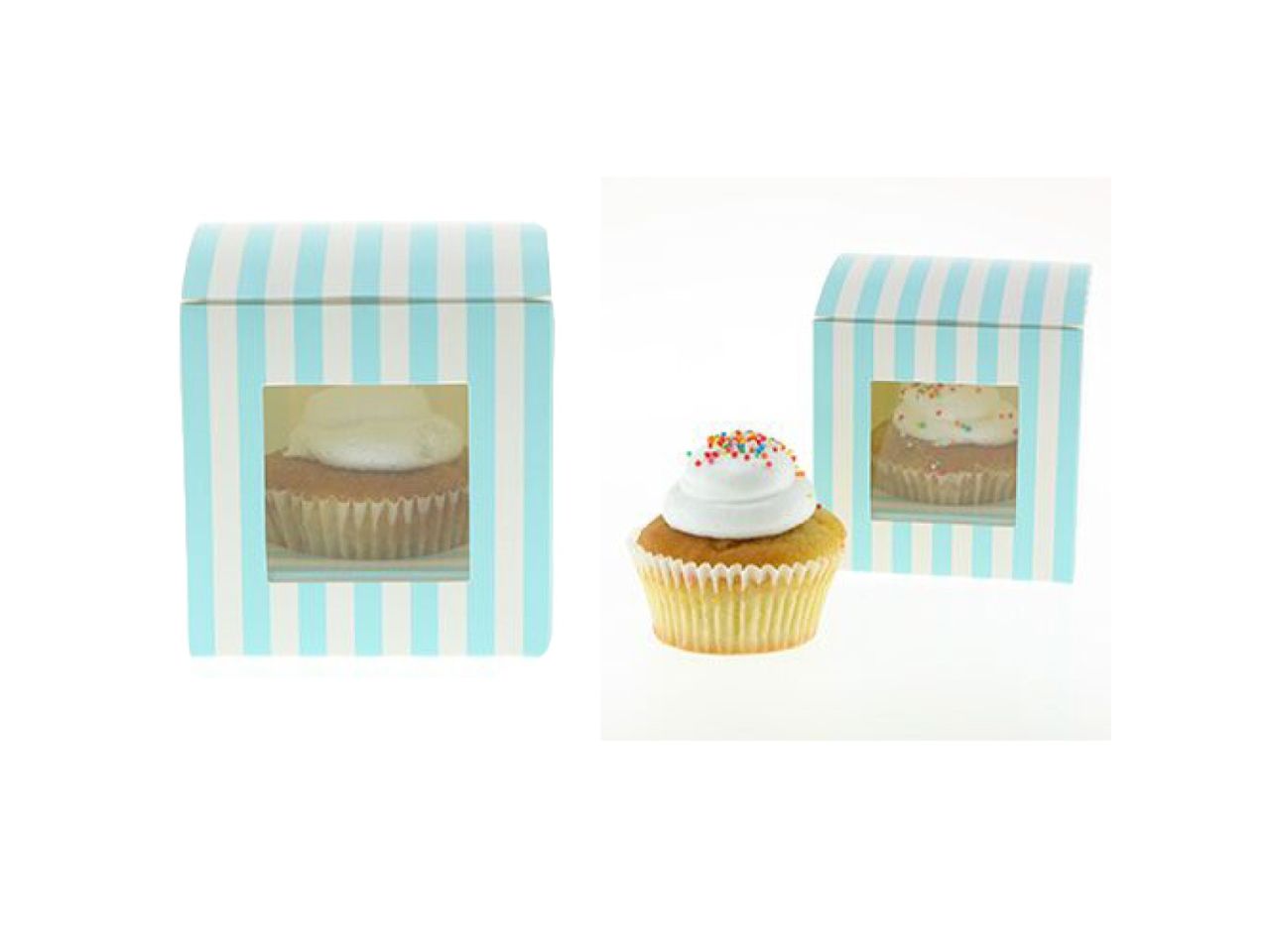 Cupcake-Boxen Blau-Weiß, 6 Stück