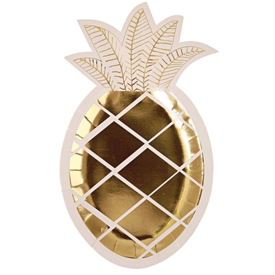 Meri Meri Partyteller Ananas, 8 Stück
