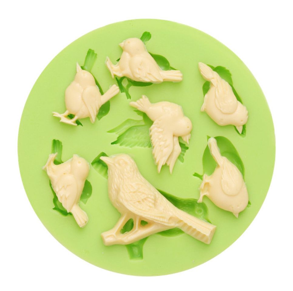 Fondantform 7 Vögel 7,5 cm