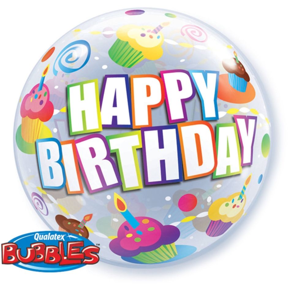 Luftballon 56cm Happy Birthday Cupcakes