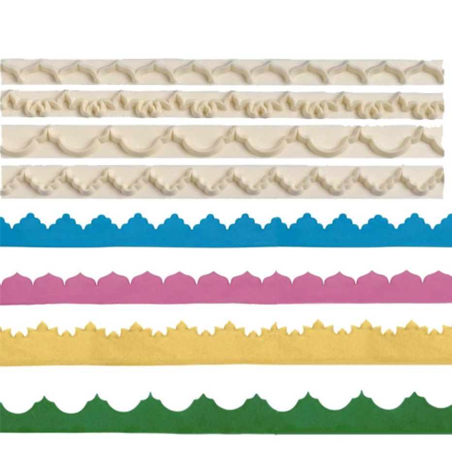 FMM Ausstecher für Fondant & Blütenpaste nr. 1, Dekorrand-Set, 4er