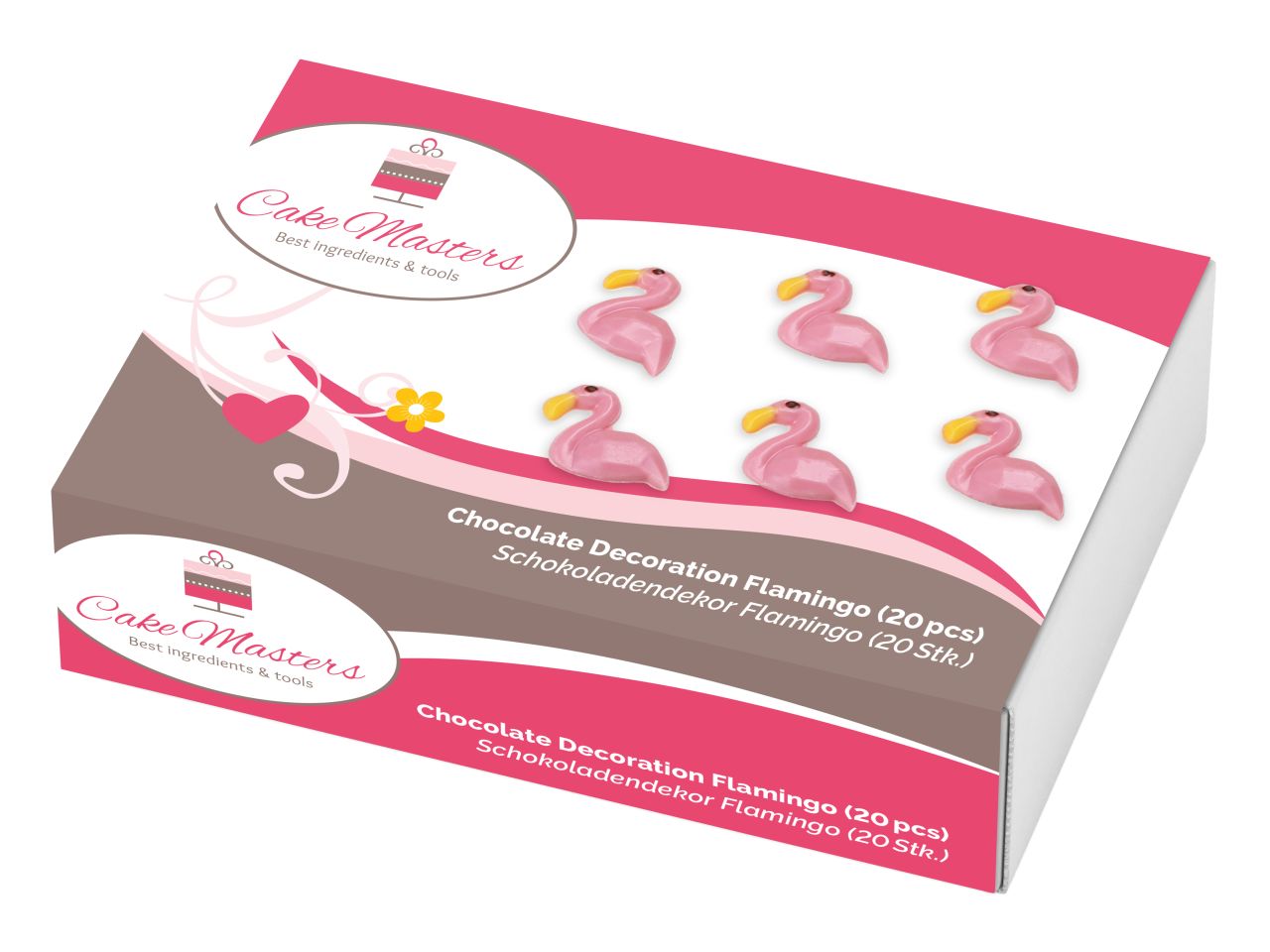 Schokoladenaufleger Flamingo 20 Stück