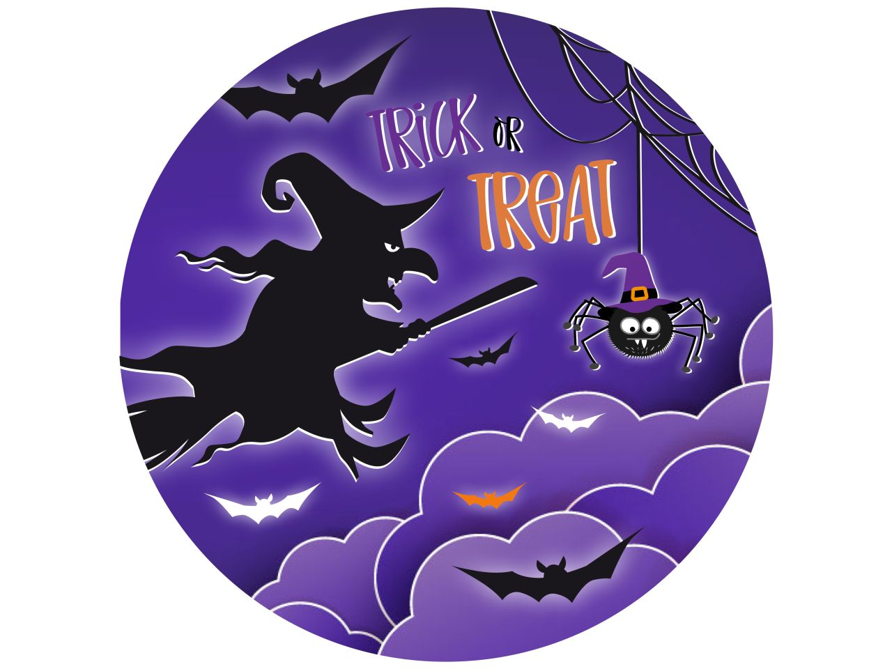 Tortenaufleger Halloween Hexe, rund 20cm