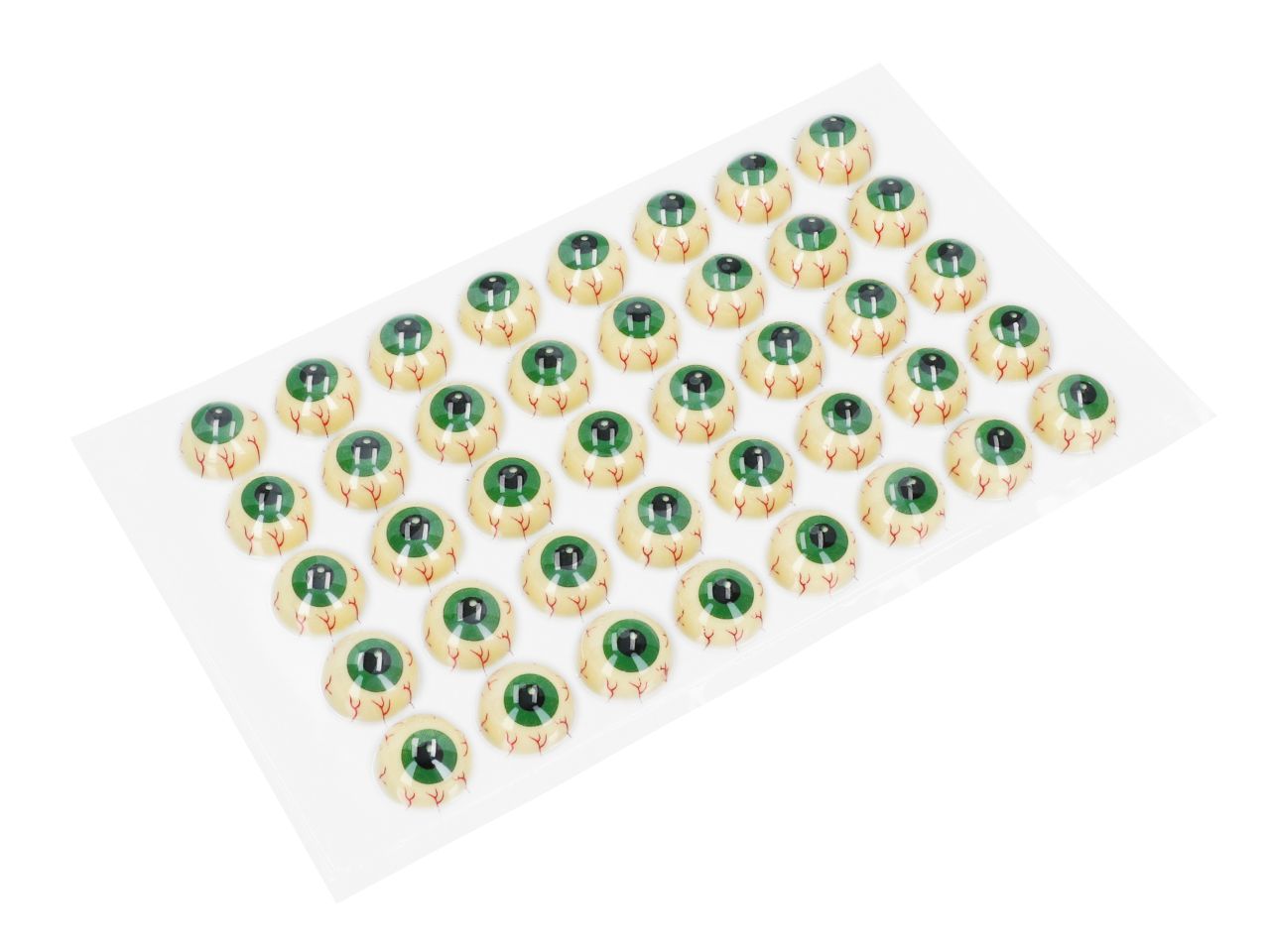 1 Folie Halbschalen Monster-Augen weiß 40 Stück