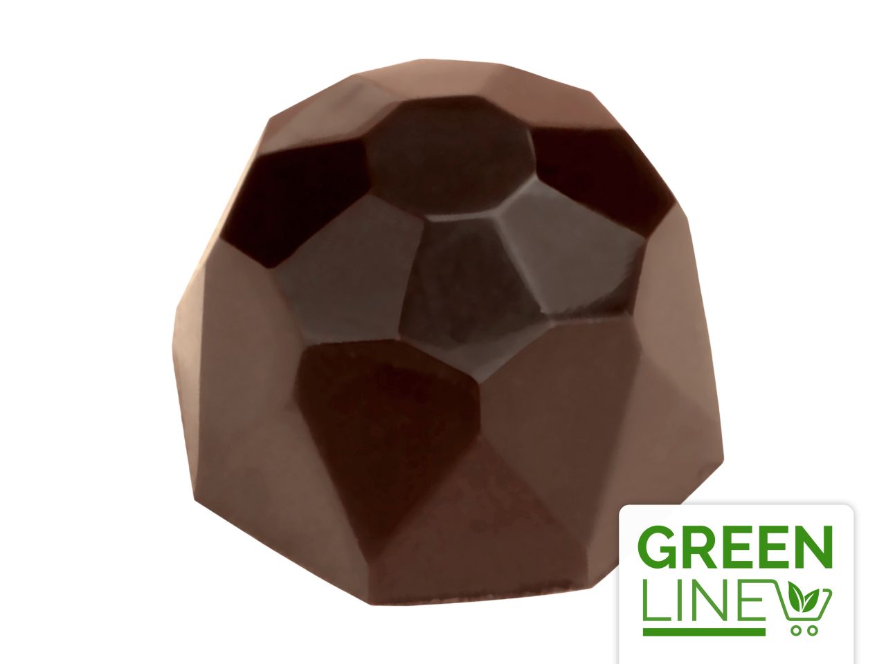 Schokoladenform: Diamant, Kunststoff, farblos, 21 Mulden à 24 x 20 mm