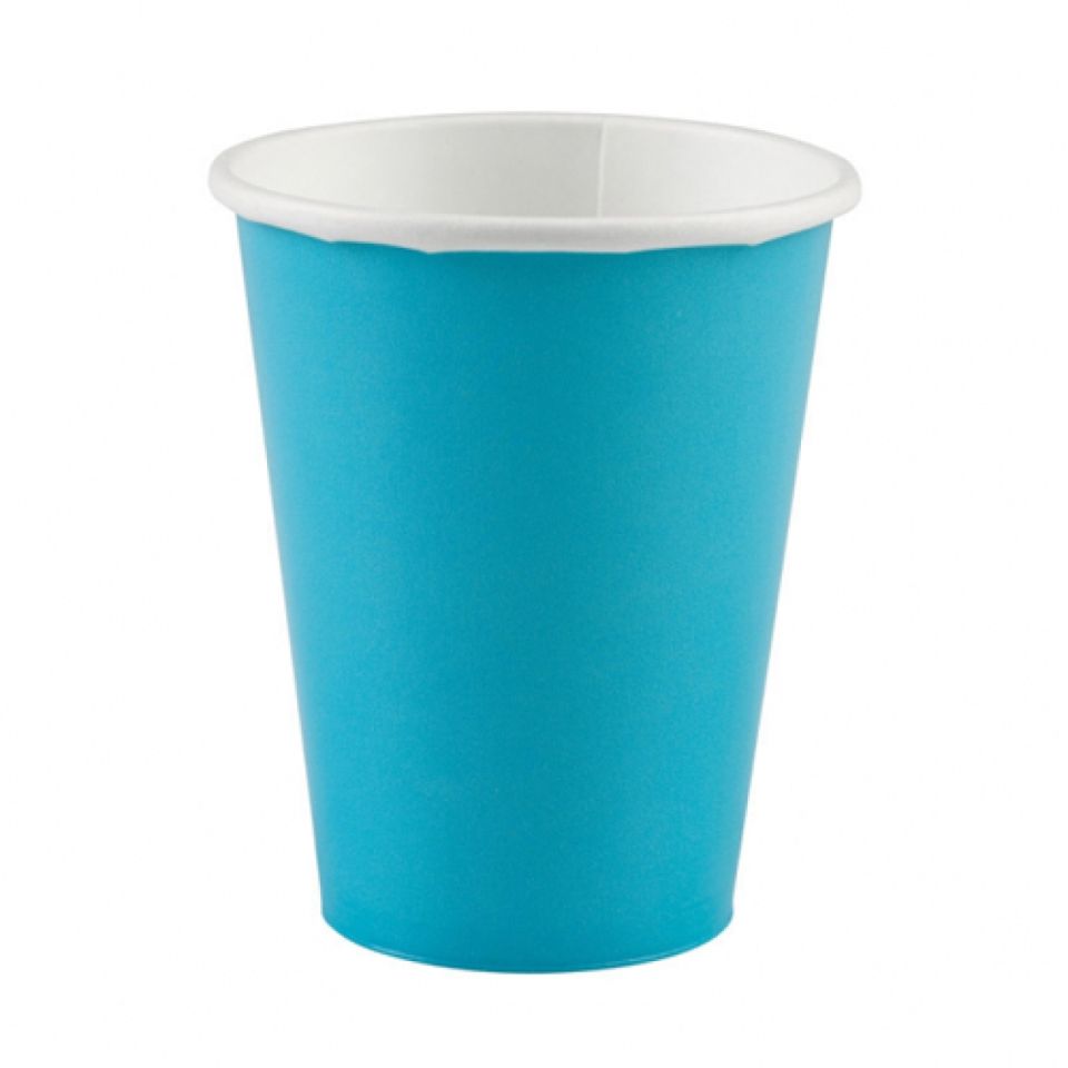 Pappbecher Babyblau, 8 Stück, 266 ml