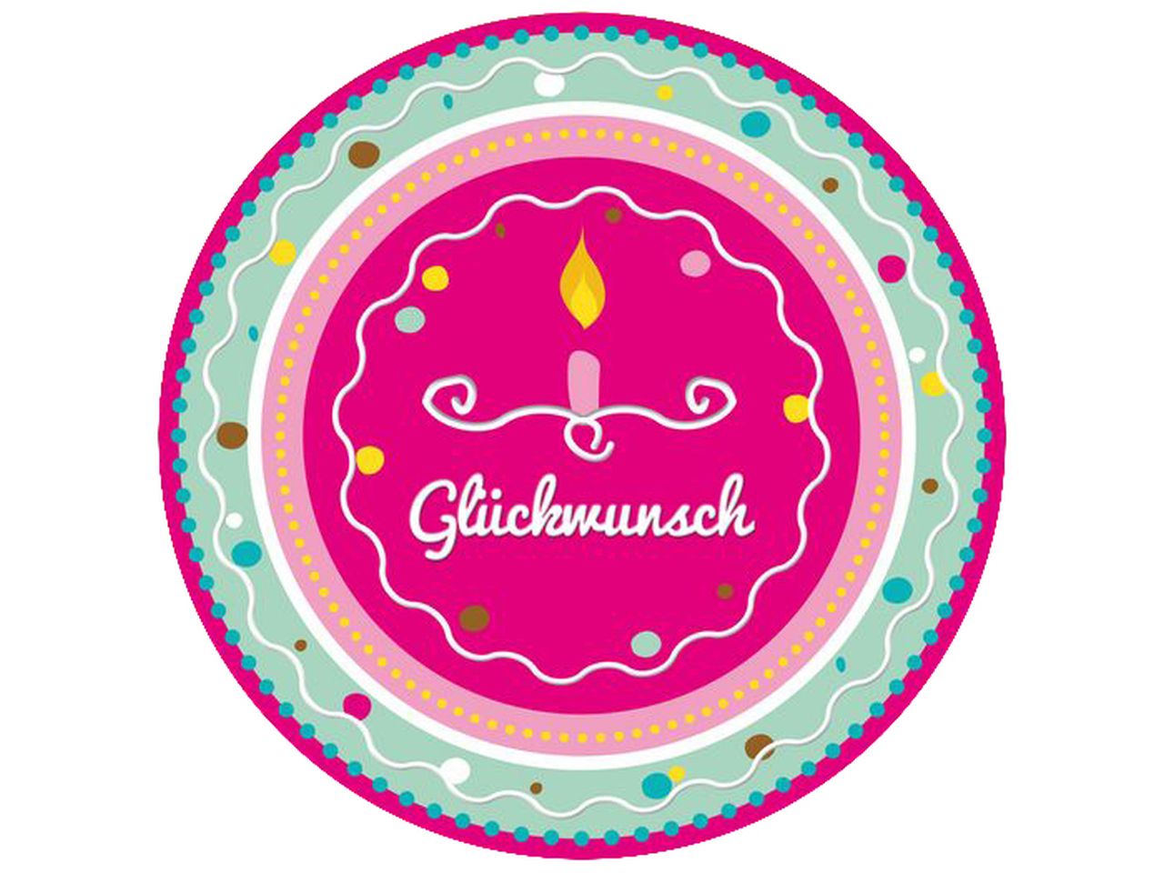 Tortenaufleger pink Glückwunsch rund 20cm