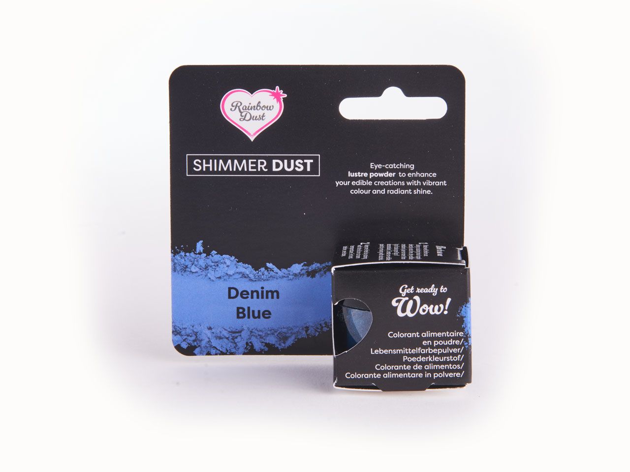 Rainbow Dust: Lebensmittelfarbpulver metallic Denim Blue 2g