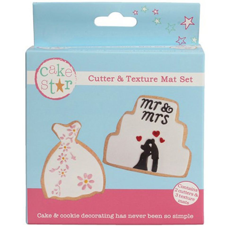 Plätzchen Ausstecher & Fondant Matte Set Hochzeit