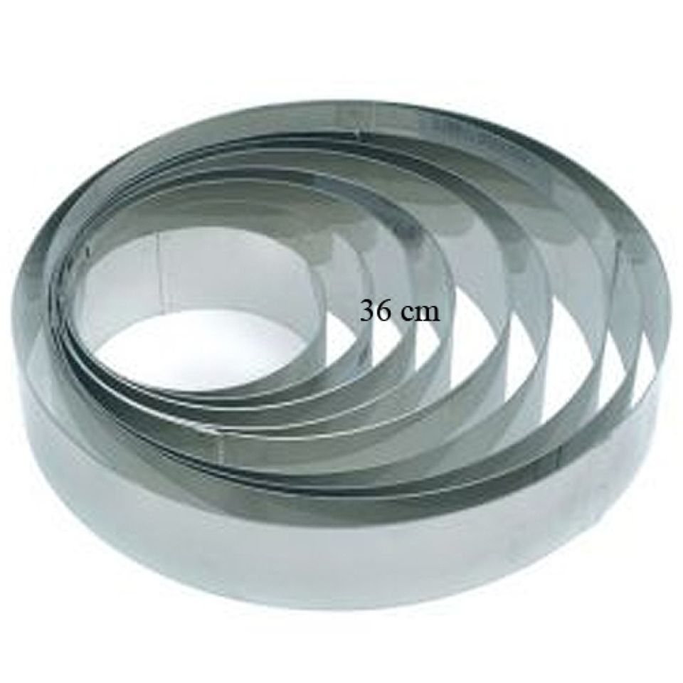 Profi Tortenring 36x5 cm, Edelstahl, dick