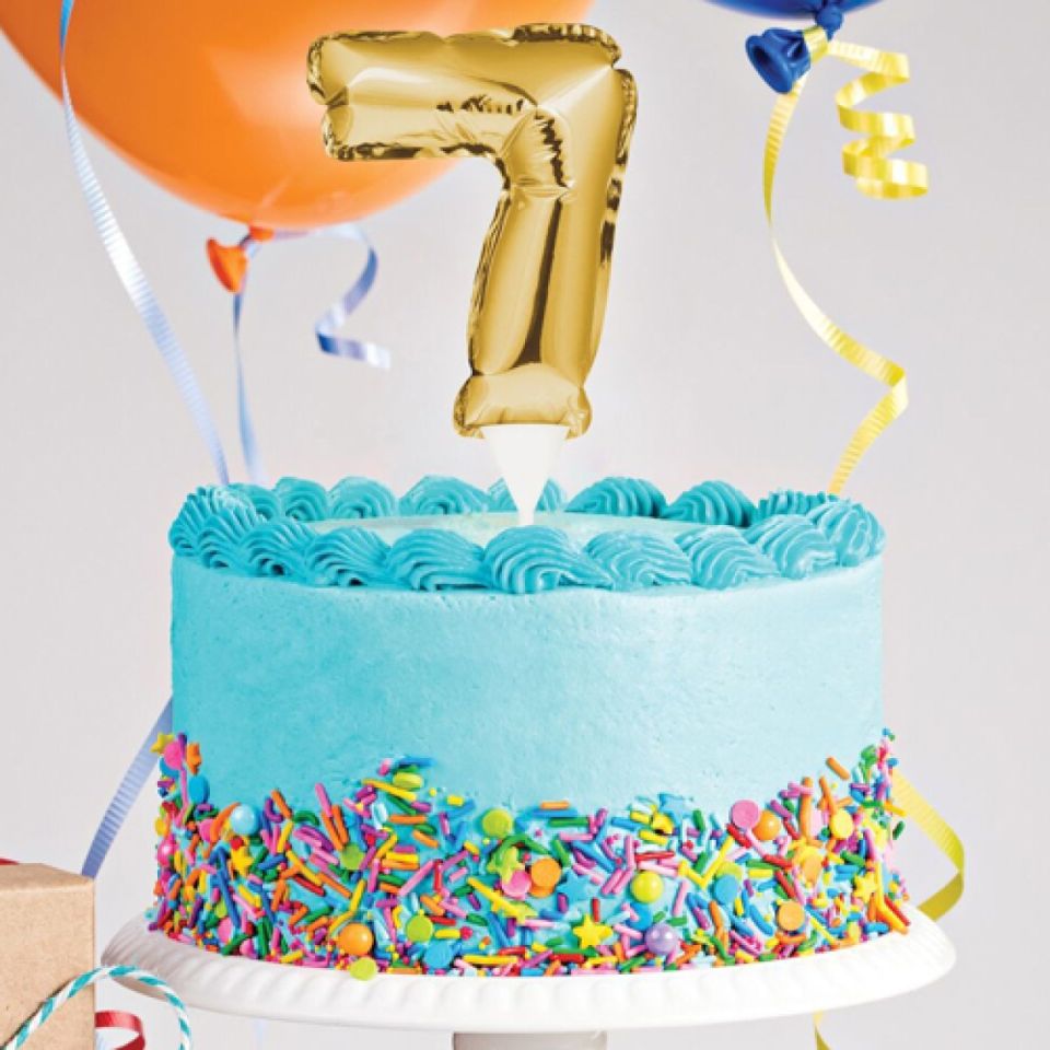 Ballon-Topper Zahl 7, Gold, 13 cm