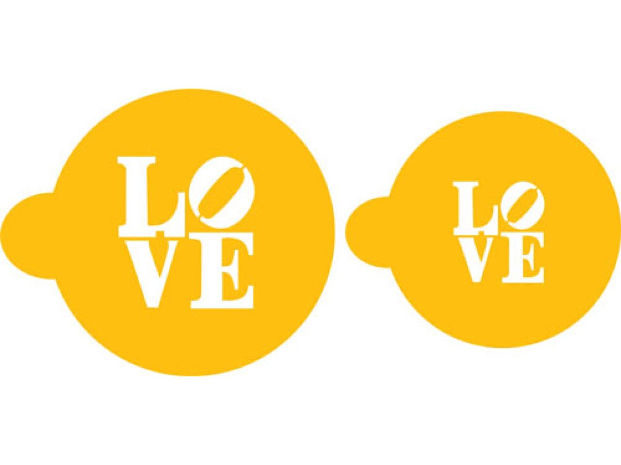Tortenschablonen Set LOVE, 5cm und 8 cm