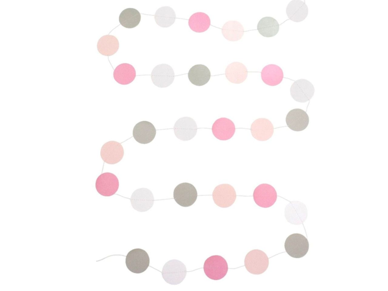 Partygirlande Kreise, Pink & Grau, 3,6 Meter