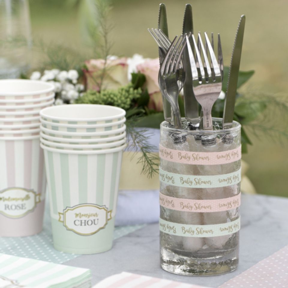 Geschenkband Babyshower, Minze
