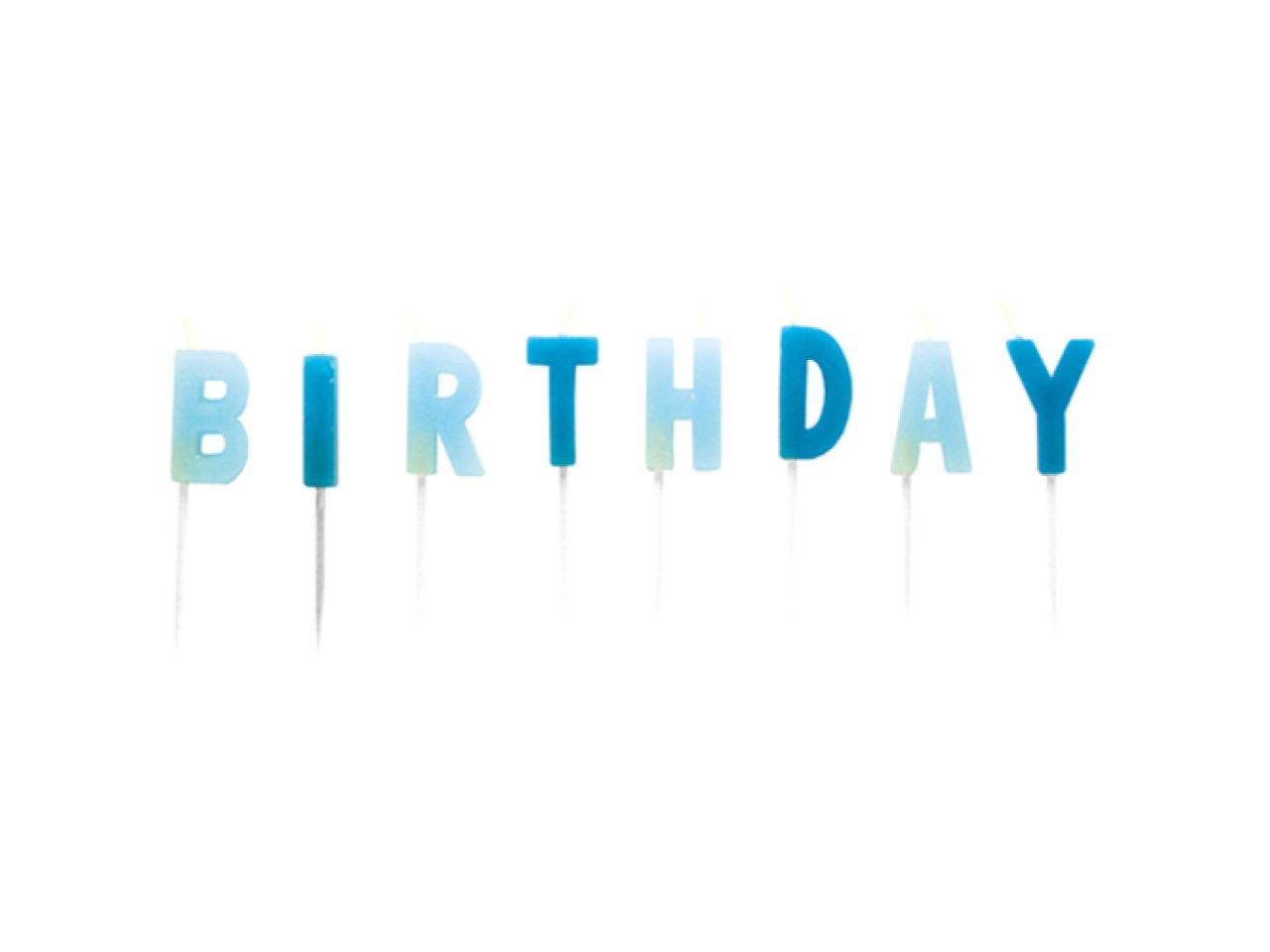 Geburtstagskerzen Happy Birthday, Blau, 13 Stück