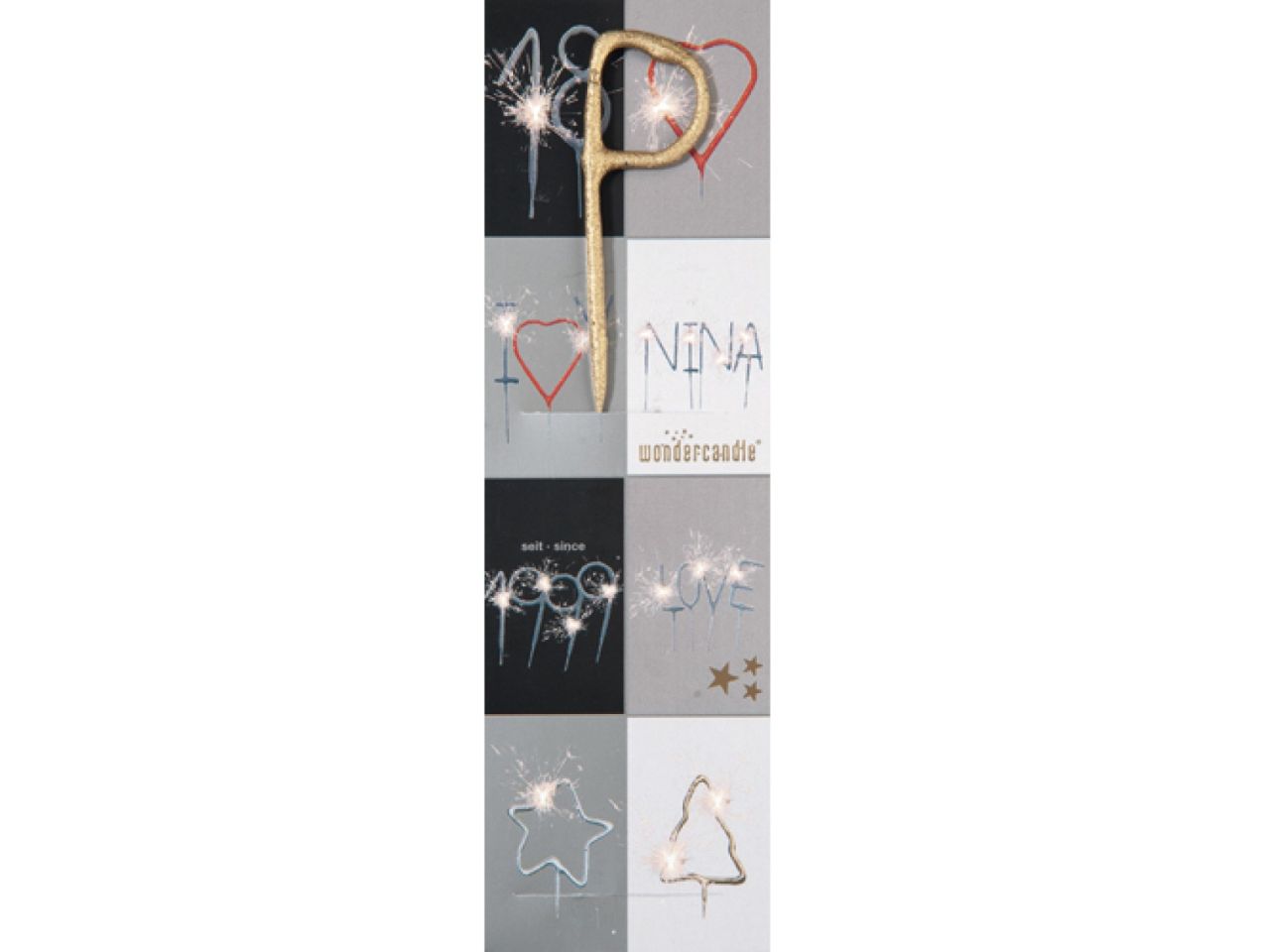 Wunderkerze P, Gold, 18 cm