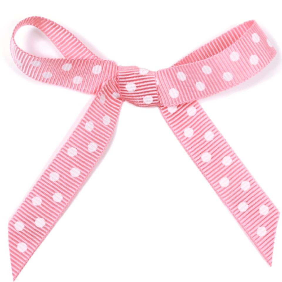 Schleifenband, Satinband, rosa mit Punkten, 1cmx2,5 m