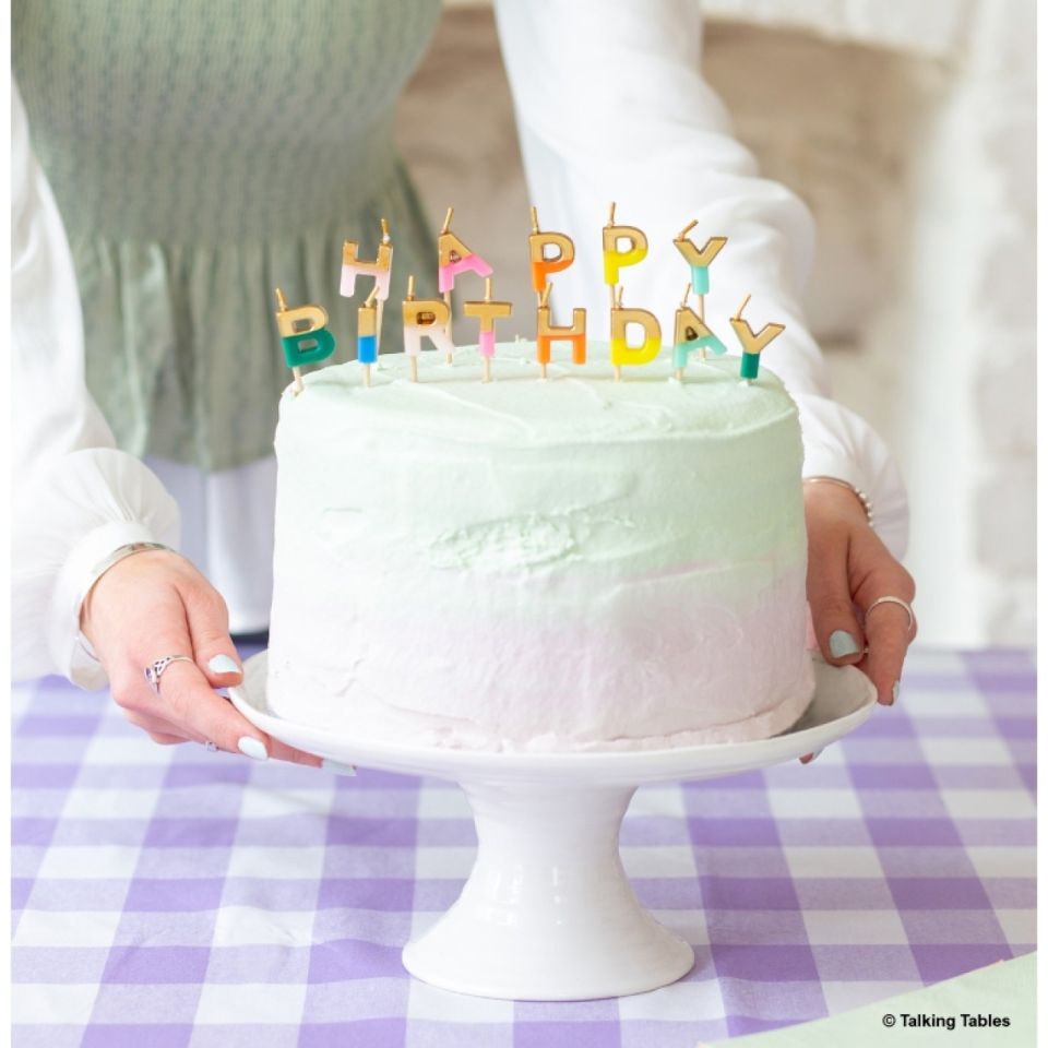 Geburtstagskerzen Set Regenbogen Happy Birthday