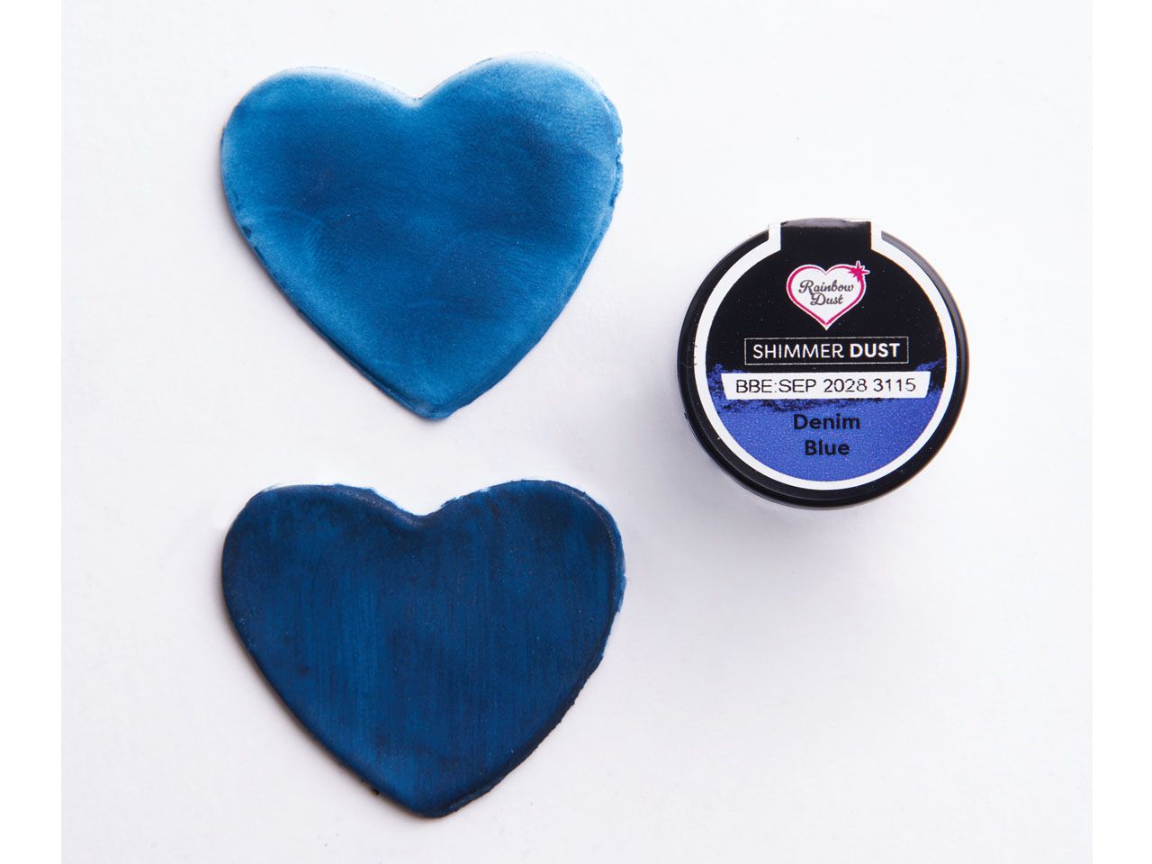 Rainbow Dust: Lebensmittelfarbpulver metallic Denim Blue 2g