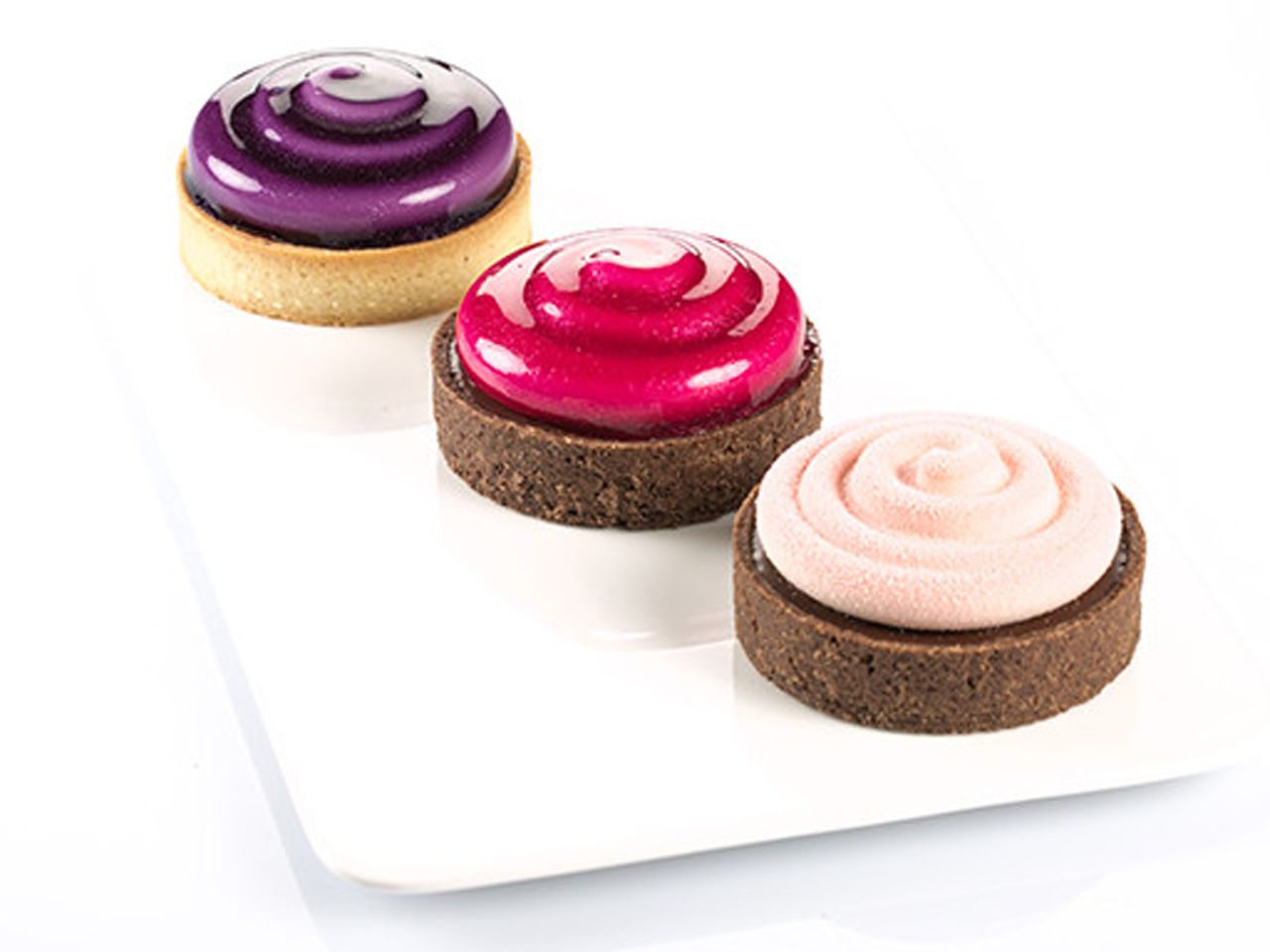 SILIKOMART Silikonform-Kit: Tarte Twist, Grau & Schwarz, 6 Mulden, 8 x 4,5 cm
