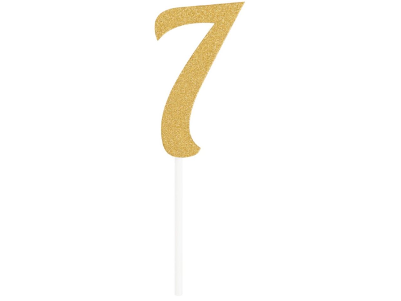 Tortentopper Zahl 7, Gold, 8 cm