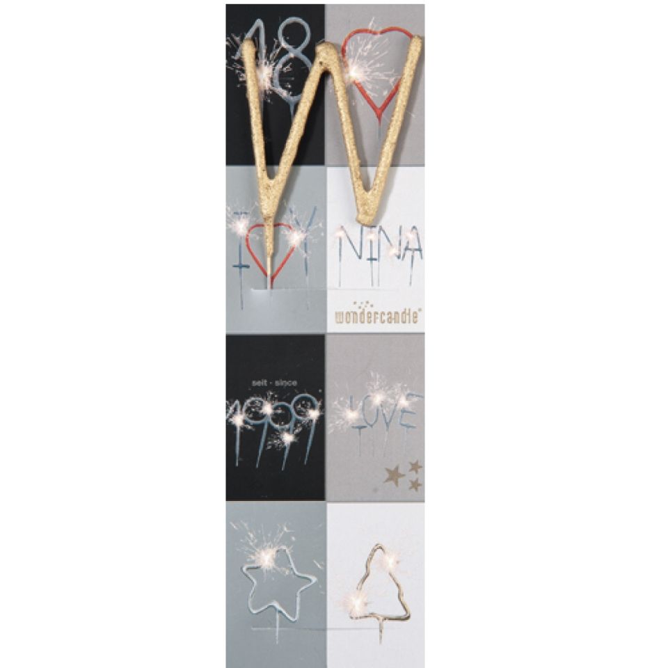 Wunderkerze W, Gold, 18 cm