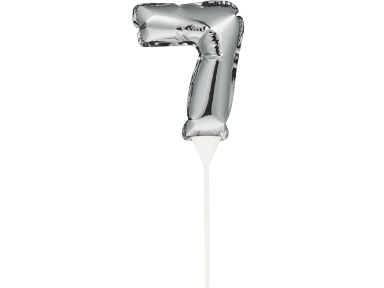 Ballon-Topper Zahl 7, Silber, 13 cm