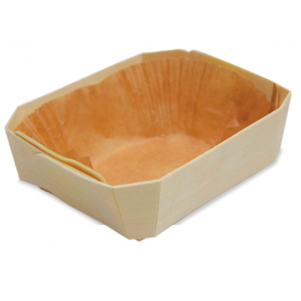 Holzbackformen mit Einlegern, 4 Stück, 12 cm