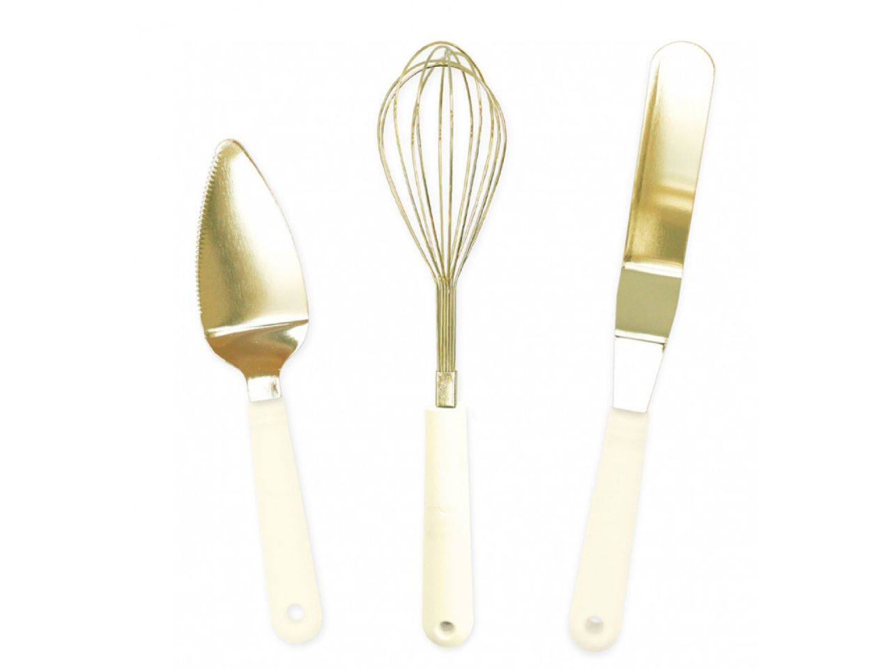 Streich-Winkelpalette, Tortenheber und Schneebesen Set, Gold