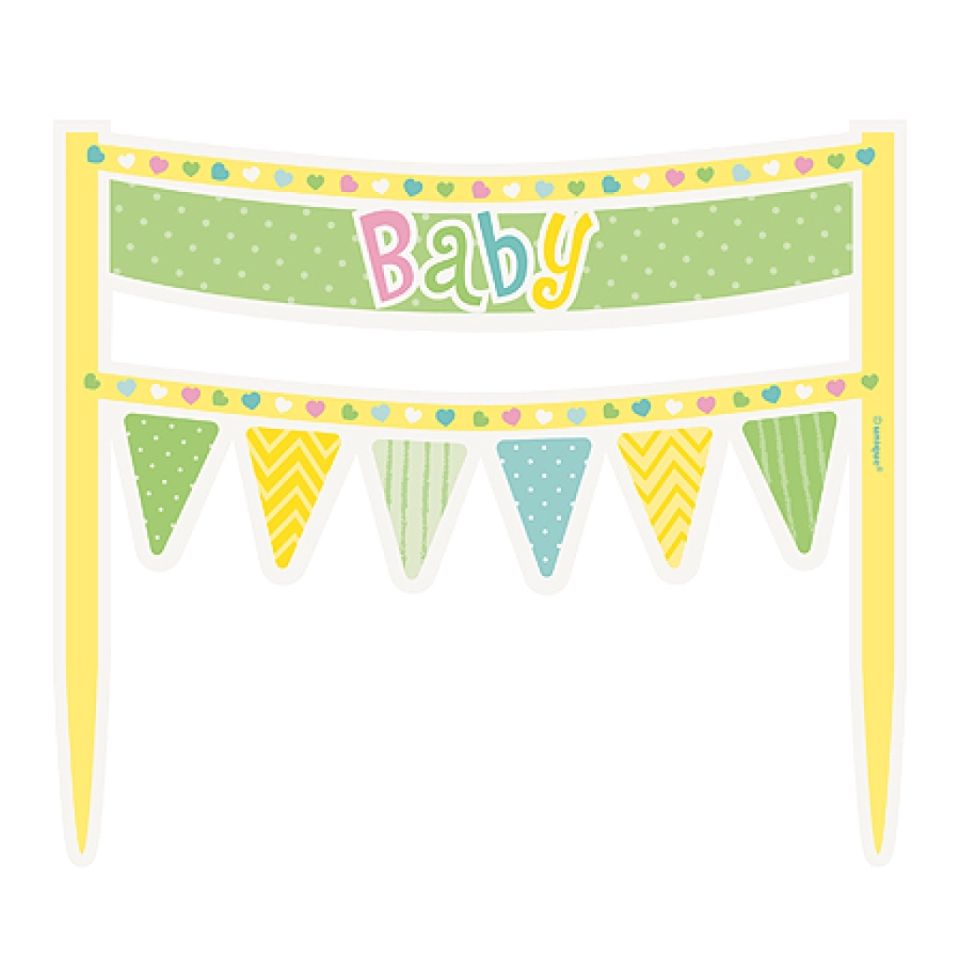 Torten Dekoration Baby Shower 15x20 cm, pastell