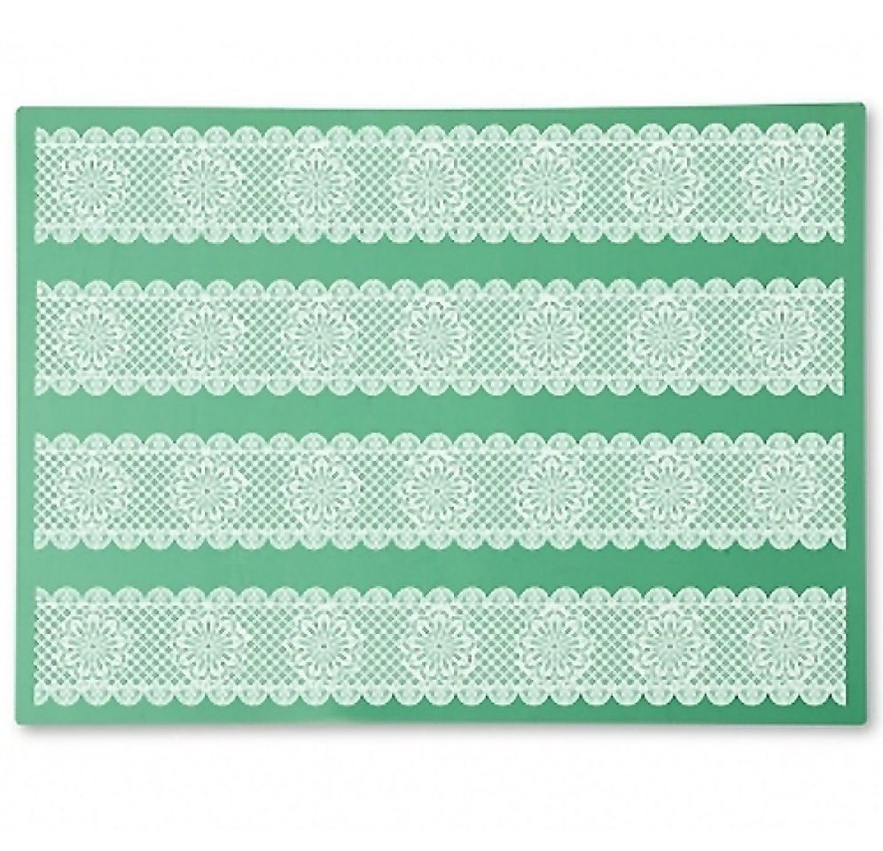 Pavoni Magic Decor Essbare Spitze Silikon-Matte 40x30 cm, 4 Bordüre