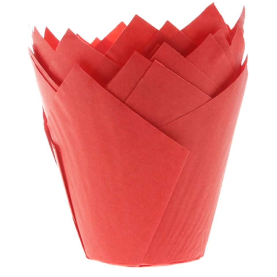 Tulpen-Muffinförmchen Rot, 36 Stück