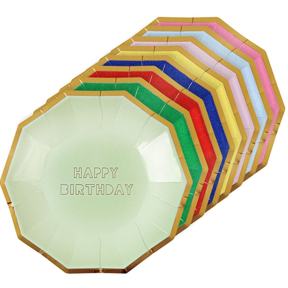 Meri Meri Teller Happy Birthday Bunt Gold
