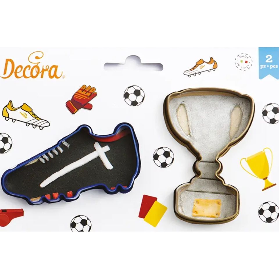 Keks-Ausstecher aus Kunststoff Trophäe Pokal Schuh