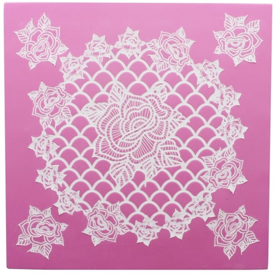 Cake Lace Silikonform für essbare Spitze Ring of Roses